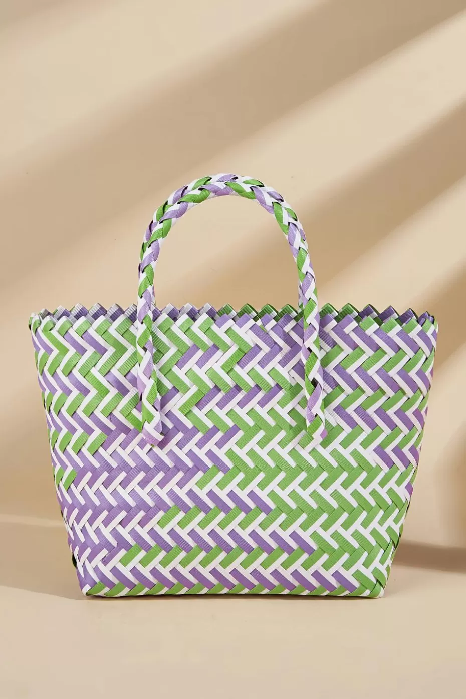 Shop Cupshe Striped Satchel Light Green