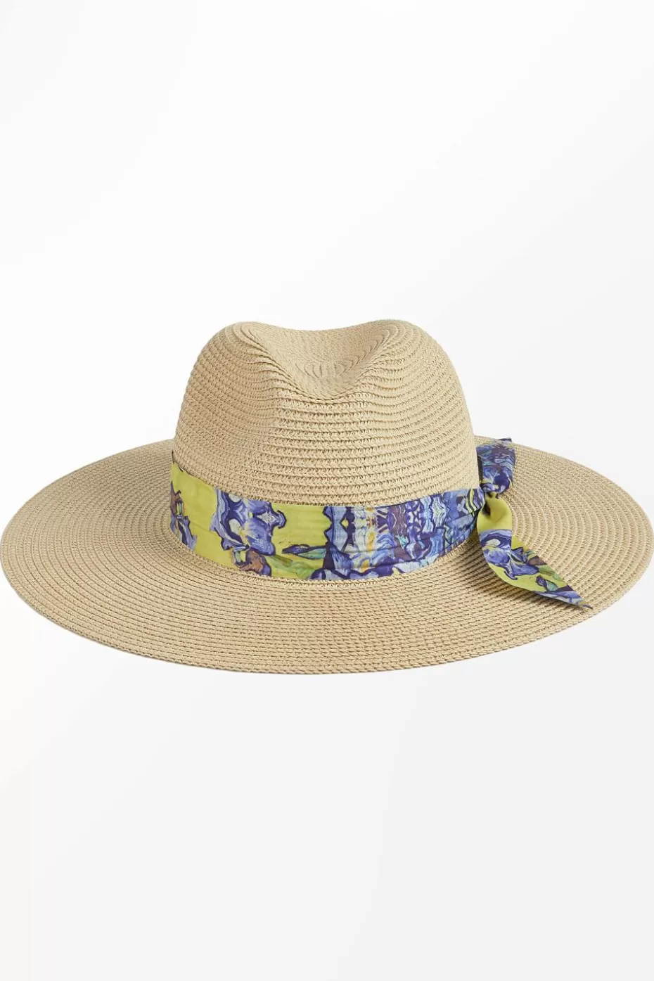 New Cupshe Watercolor Band Wide Brim Straw Hat Beige