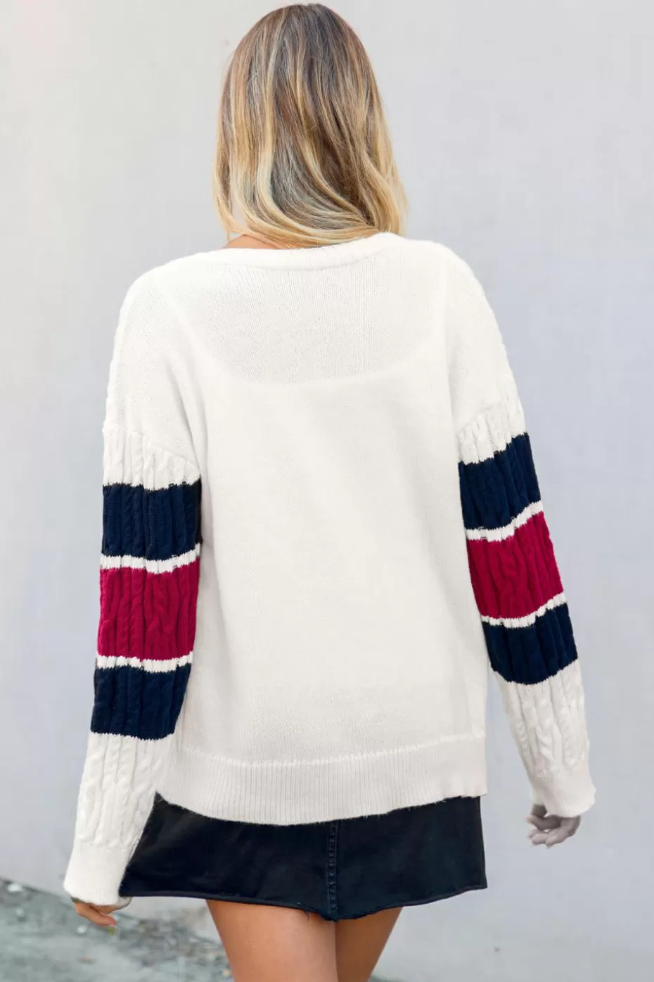 Fashion Cupshe Cable Knit Long Sleeve Front Button Cardigan White