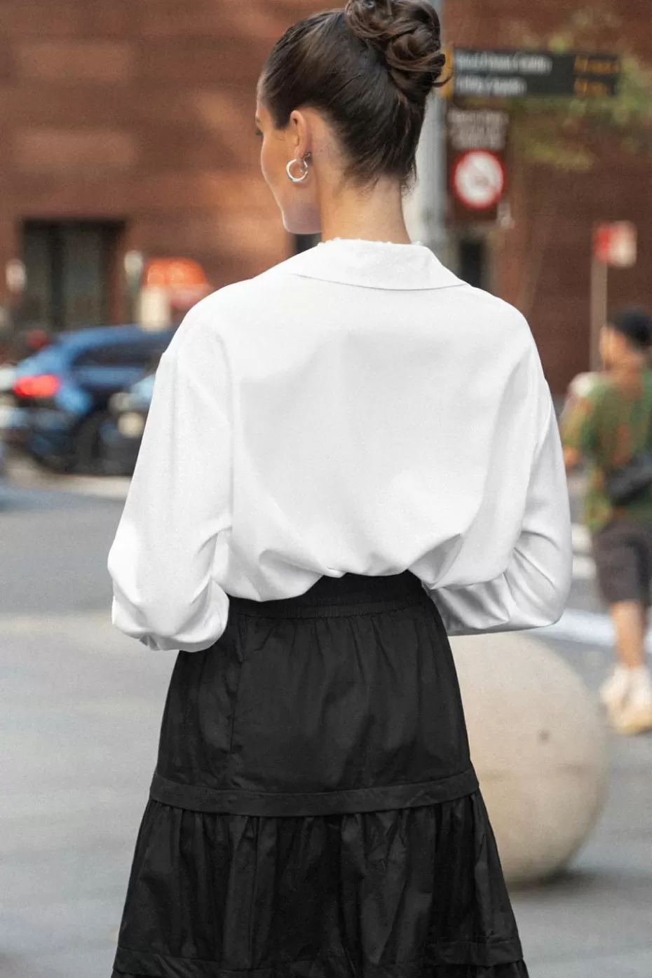 Best Sale Cupshe Collared Front Button Long Sleeve Blouse White
