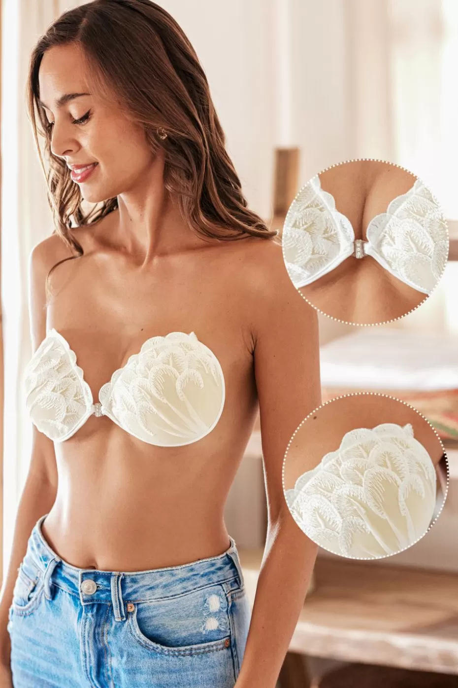 Shop Cupshe Lace Adhesive Bra White