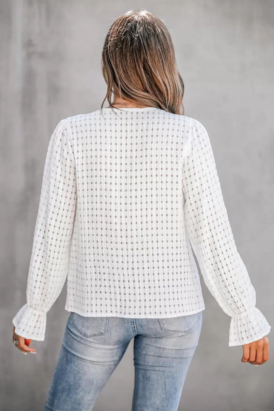 Shop Cupshe Lace Poet Sleeve Blouse White