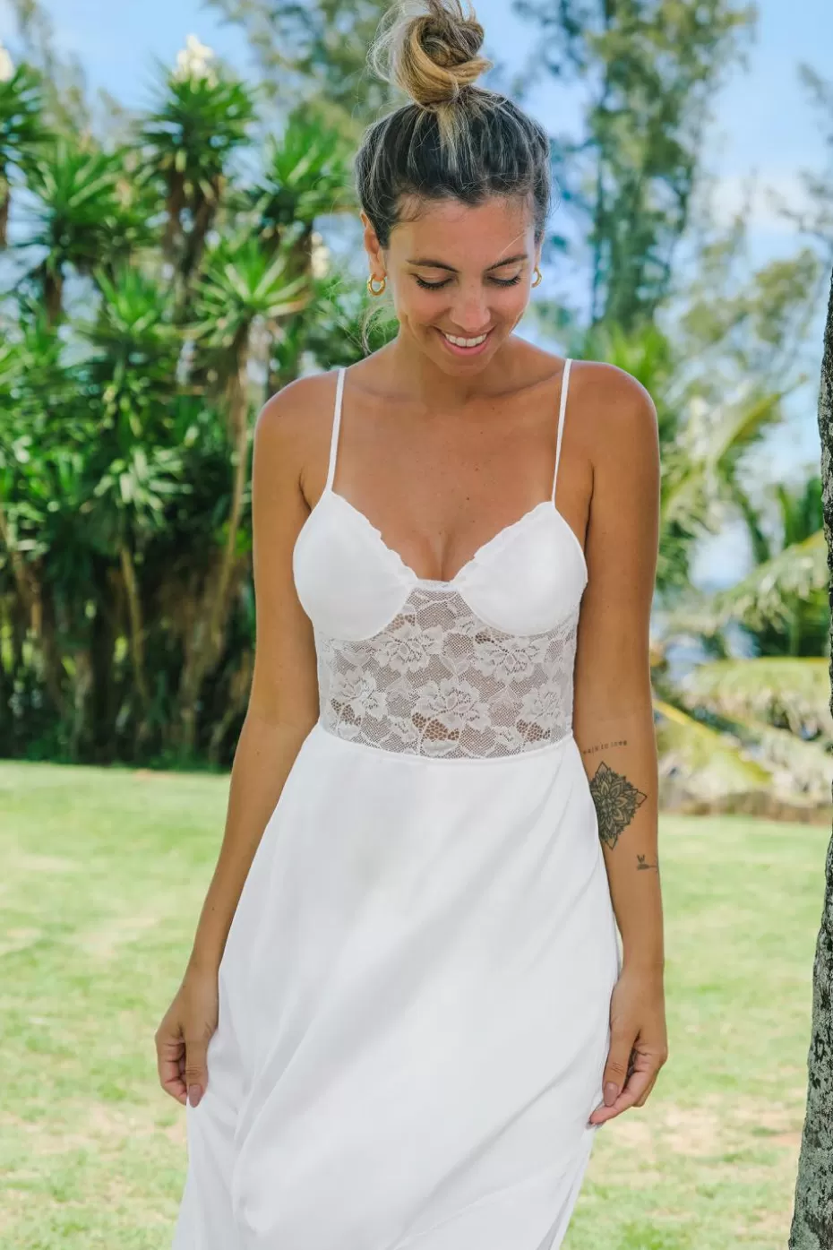 Discount Cupshe Lace Slip Dress White