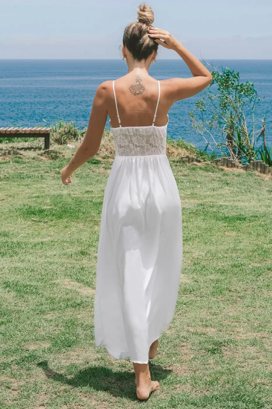 Discount Cupshe Lace Slip Dress White