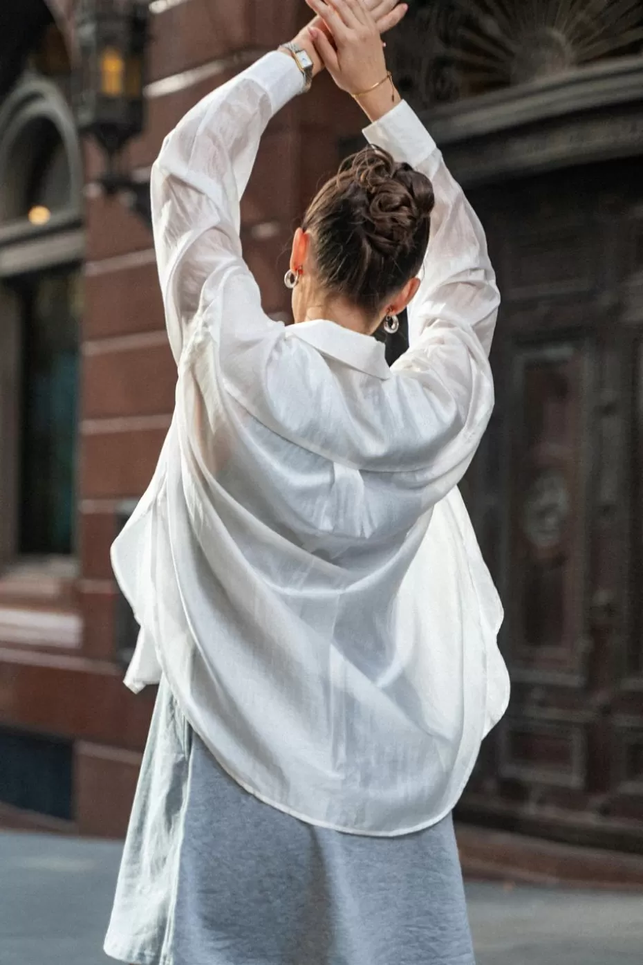 Discount Cupshe Long Sleeve Button Up Blouse White