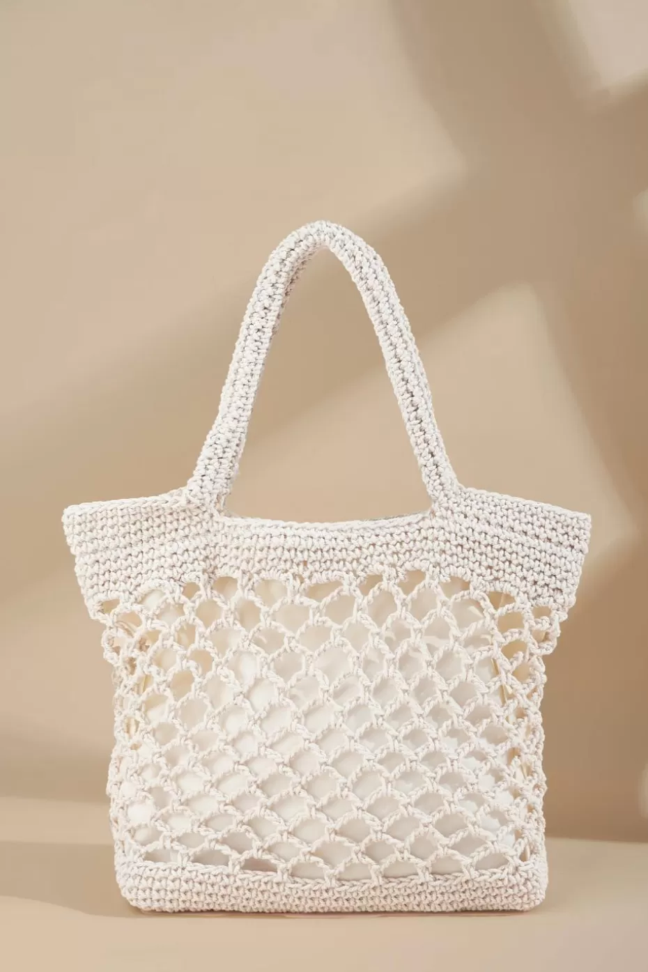 Online Cupshe Netted Crochet Purse White